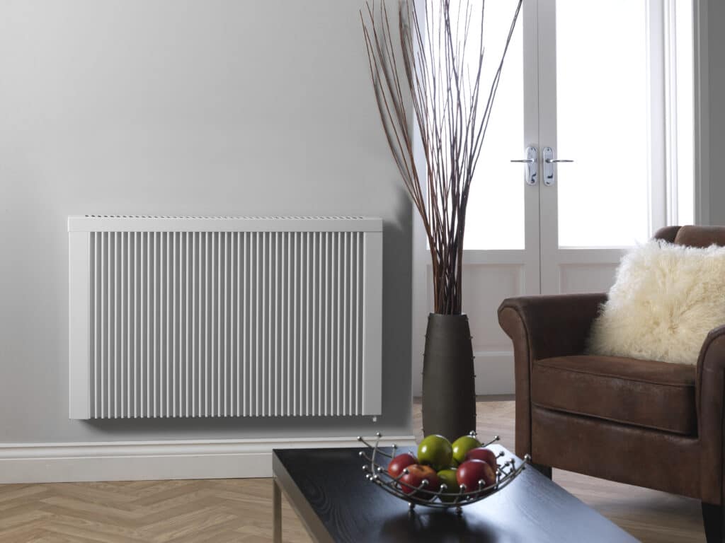 RadTherm electric radiator on a living room wall
